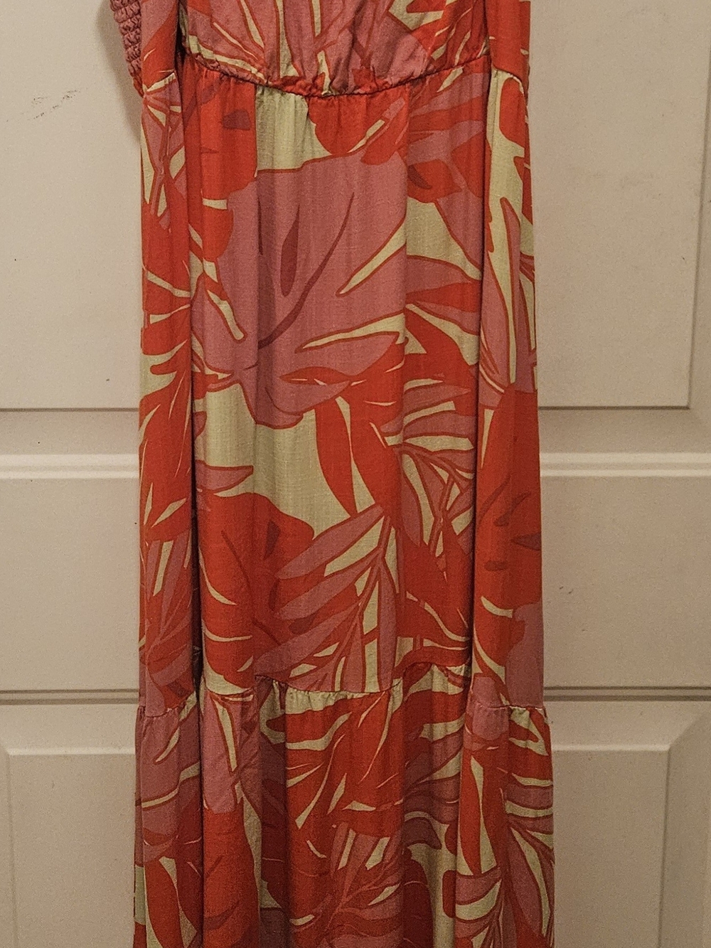 Sanctuary Coral & Pink Tropical Print Maxi Dress - Size L